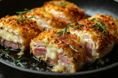 Ужин из куриной грудки может выглядеть так: рулет &laquo;Кордон-блю&raquo; с тягучей начинкой